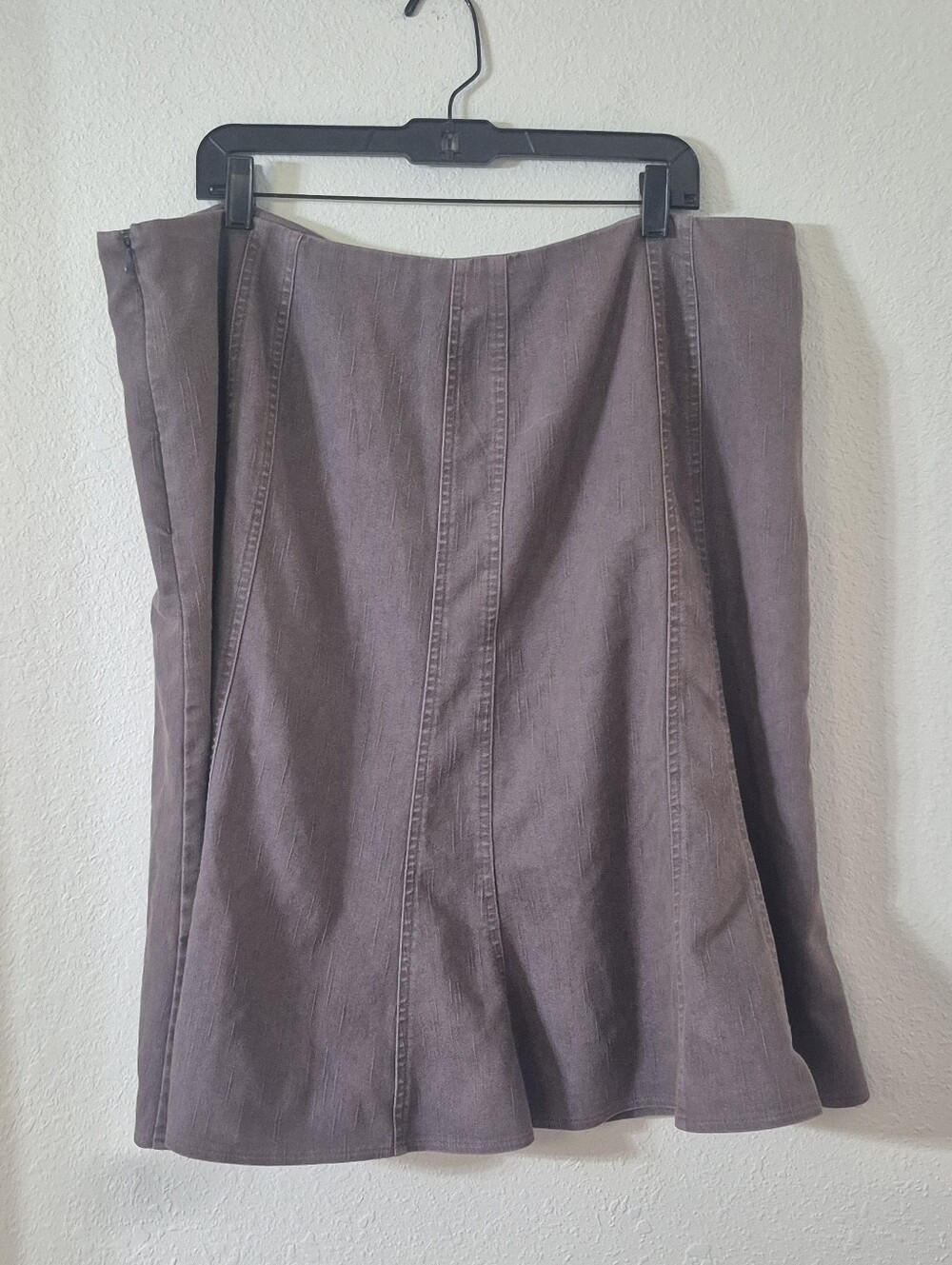 A-Line Brown Panel Skirt with Flared Hem